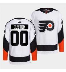 Mens Philadelphia Flyers Custom White 2022 Reverse Retro Stitched Jersey->customized nhl jersey->Custom Jersey